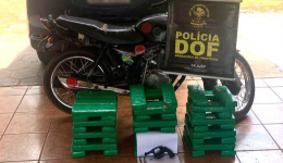Motocicleta com mais de 30 quilos de maconha foi apreendido pelo DOF