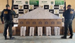DOF apreende carro com 1,2 mil pacotes de cigarros do Paraguai
